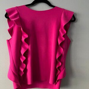 Ruffle Scuba Pink Blouse